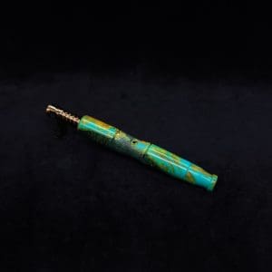 This image portrays Vaulted XL Burl Hybrid Dynavap Stem + Book-Matched Specialty Mouthpiece - NEW DESIGN ☘ by Dovetail Woodwork.