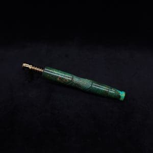 This image portrays Vaulted XL Burl Hybrid Dynavap Stem + Book-Matched Specialty Mouthpiece - NEW DESIGN ☘ by Dovetail Woodwork.