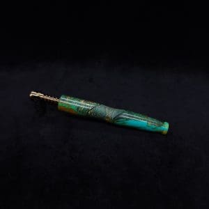 This image portrays Vaulted XL Burl Hybrid Dynavap Stem + Book-Matched Specialty Mouthpiece - NEW DESIGN ☘ by Dovetail Woodwork.