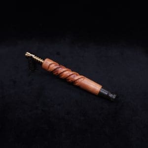This image portrays Helical Dynavap XL Burl Stem + Matched Specialty Mouthpiece-NEW! by Dovetail Woodwork.