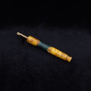 This image portrays Tri-Axial XL Burl Hybrid Dynavap Stem + Book-Matched M.P. - NEW DESIGN! by Dovetail Woodwork.