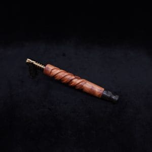This image portrays Helical Dynavap XL Burl Stem + Matched Specialty Mouthpiece-NEW! by Dovetail Woodwork.