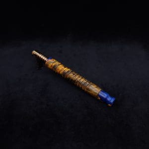 This image portrays 3D Interlaced XL Hybrid-Dynavap Stem + Book-Matched M.P. - New! by Dovetail Woodwork.
