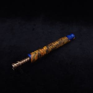 This image portrays 3D Interlaced XL Hybrid-Dynavap Stem + Book-Matched M.P. - New! by Dovetail Woodwork.