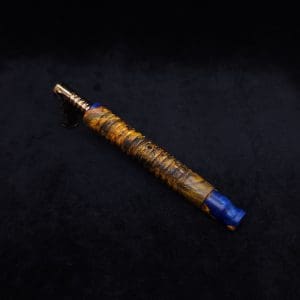 This image portrays 3D Interlaced XL Hybrid-Dynavap Stem + Book-Matched M.P. - New! by Dovetail Woodwork.