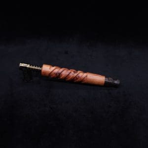 This image portrays Helical Dynavap XL Burl Stem + Matched Specialty Mouthpiece-NEW! by Dovetail Woodwork.