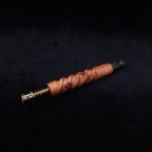 This image portrays Helical Dynavap XL Burl Stem + Matched Specialty Mouthpiece-NEW! by Dovetail Woodwork.