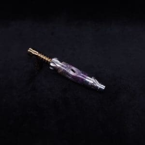 This image portrays Vong[i] Cosmic Burl Sleeve-Vibrant Indigo Buckeye Burl by Dovetail Woodwork.