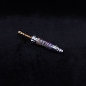 This image portrays Vong[i] Cosmic Burl Sleeve-Vibrant Indigo Buckeye Burl by Dovetail Woodwork.