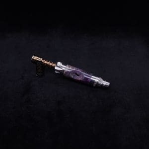 This image portrays Vong[i] Cosmic Burl Sleeve-Vibrant Indigo Buckeye Burl by Dovetail Woodwork.