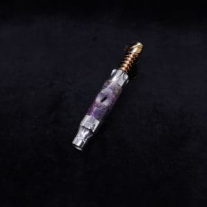 This image portrays Vong[i] Cosmic Burl Sleeve-Vibrant Indigo Buckeye Burl by Dovetail Woodwork.