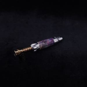 This image portrays Vong[i] Cosmic Burl Sleeve-Vibrant Indigo Buckeye Burl by Dovetail Woodwork.