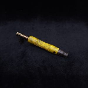 This image portrays Tri-Axial (Standard) Burl Dynavap Stem + Matched M.P. - NEW DESIGN! by Dovetail Woodwork.