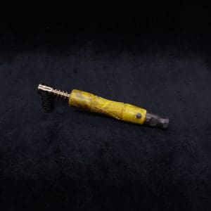 This image portrays Tri-Axial (Standard) Burl Dynavap Stem + Matched M.P. - NEW DESIGN! by Dovetail Woodwork.