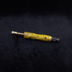 This image portrays Tri-Axial (Standard) Burl Dynavap Stem + Matched M.P. - NEW DESIGN! by Dovetail Woodwork.