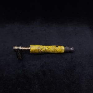 This image portrays Tri-Axial (Standard) Burl Dynavap Stem + Matched M.P. - NEW DESIGN! by Dovetail Woodwork.
