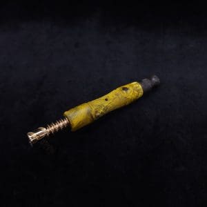 This image portrays Tri-Axial (Standard) Burl Dynavap Stem + Matched M.P. - NEW DESIGN! by Dovetail Woodwork.