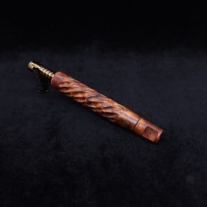 This image portrays Segmented Helix XL-Dynavap Stem + Book-Matched Flat Side M.P. - New! by Dovetail Woodwork.