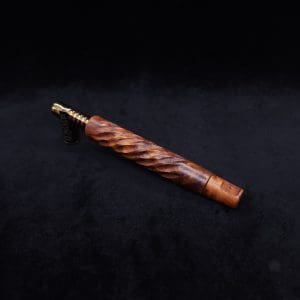 This image portrays Segmented Helix XL-Dynavap Stem + Book-Matched Flat Side M.P. - New! by Dovetail Woodwork.