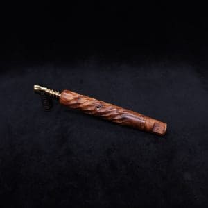 This image portrays Segmented Helix XL-Dynavap Stem + Book-Matched Flat Side M.P. - New! by Dovetail Woodwork.