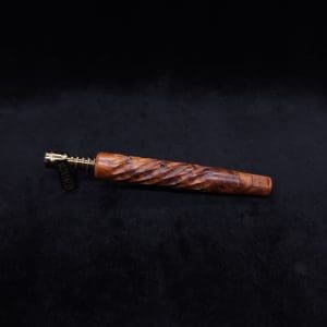 This image portrays Segmented Helix XL-Dynavap Stem + Book-Matched Flat Side M.P. - New! by Dovetail Woodwork.