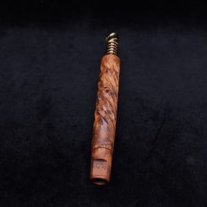 This image portrays Segmented Helix XL-Dynavap Stem + Book-Matched Flat Side M.P. - New! by Dovetail Woodwork.