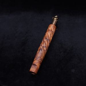 This image portrays Segmented Helix XL-Dynavap Stem + Book-Matched Flat Side M.P. - New! by Dovetail Woodwork.