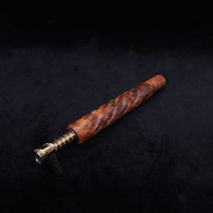 This image portrays Segmented Helix XL-Dynavap Stem + Book-Matched Flat Side M.P. - New! by Dovetail Woodwork.