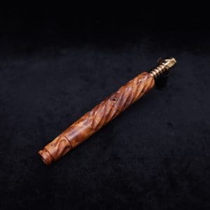 This image portrays Segmented Helix XL-Dynavap Stem + Book-Matched Helix M.P. - New! by Dovetail Woodwork.