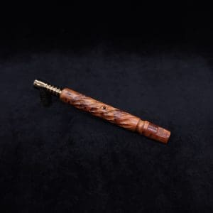 This image portrays Segmented Helix XL-Dynavap Stem (Attenuated) + Book-Matched Flat Side M.P. - New! by Dovetail Woodwork.