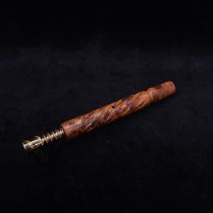 This image portrays Segmented Helix XL-Dynavap Stem (Attenuated) + Book-Matched Flat Side M.P. - New! by Dovetail Woodwork.