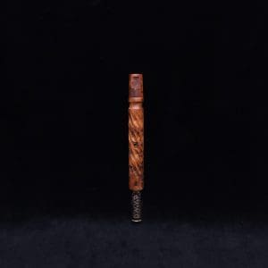 This image portrays Segmented Helix XL-Dynavap Stem (Attenuated) + Book-Matched Flat Side M.P. - New! by Dovetail Woodwork.