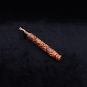 This image portrays Segmented Helix XL-Dynavap Stem (Attenuated) + Book-Matched Flat Side M.P. - New! by Dovetail Woodwork.