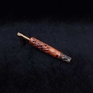 This image portrays Segmented Helix Thuya Burl-Dynavap Stem (Standard) + (2) Helix M.P.'s - New! by Dovetail Woodwork.