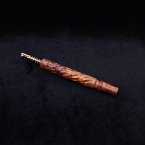 This image portrays Segmented Helix XL-Dynavap Stem (Attenuated) + Book-Matched Flat Side M.P. - New! by Dovetail Woodwork.