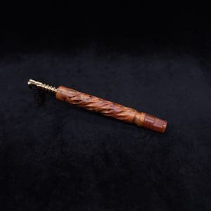 This image portrays Segmented Helix XL-Dynavap Stem (Attenuated) + Book-Matched Flat Side M.P. - New! by Dovetail Woodwork.