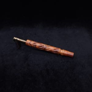 This image portrays Segmented Helix XL-Dynavap Stem (Attenuated) + Book-Matched Flat Side M.P. - New! by Dovetail Woodwork.