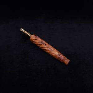 This image portrays Segmented Helix Thuya Burl-Dynavap Stem (Standard) + Matching M.P. - New! by Dovetail Woodwork.