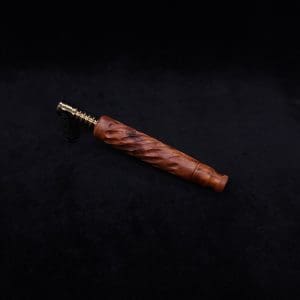 This image portrays Segmented Helix Thuya Burl-Dynavap Stem (Standard) + Matching M.P. - New! by Dovetail Woodwork.