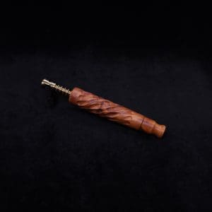 This image portrays Segmented Helix Thuya Burl-Dynavap Stem (Standard) + Matching M.P. - New! by Dovetail Woodwork.