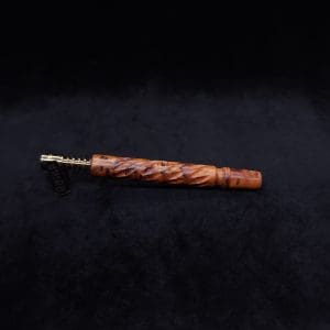 This image portrays Segmented Helix XL-Dynavap Stem (Attenuated) + Book-Matched Flat Side M.P. - New! by Dovetail Woodwork.