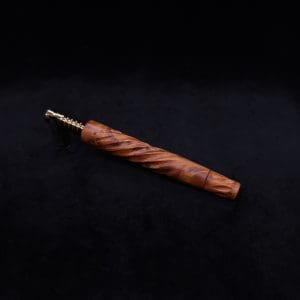This image portrays The Twisted XL-Dynavap Stem + Book-Matched M.P. - New! by Dovetail Woodwork.
