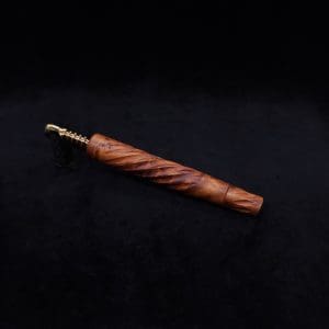 This image portrays The Twisted XL-Dynavap Stem + Book-Matched M.P. - New! by Dovetail Woodwork.