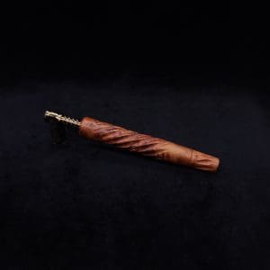 This image portrays The Twisted XL-Dynavap Stem + Book-Matched M.P. - New! by Dovetail Woodwork.