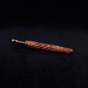 This image portrays The Twisted XL-Dynavap Stem + Book-Matched M.P. - New! by Dovetail Woodwork.