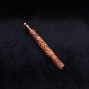 This image portrays Segmented Helix XL-Dynavap Stem (Attenuated) + Book-Matched Flat Side M.P. - New! by Dovetail Woodwork.