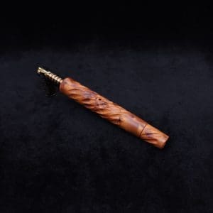 This image portrays Segmented Helix XL Thuya Burl-Dynavap Stem + Matching M.P. - New! by Dovetail Woodwork.