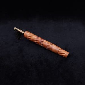 This image portrays Segmented Helix XL Thuya Burl-Dynavap Stem + Matching M.P. - New! by Dovetail Woodwork.