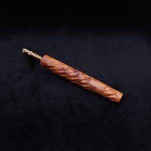 This image portrays Segmented Helix XL Thuya Burl-Dynavap Stem + Matching M.P. - New! by Dovetail Woodwork.
