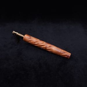 This image portrays Segmented Helix XL Thuya Burl-Dynavap Stem + Matching M.P. - New! by Dovetail Woodwork.